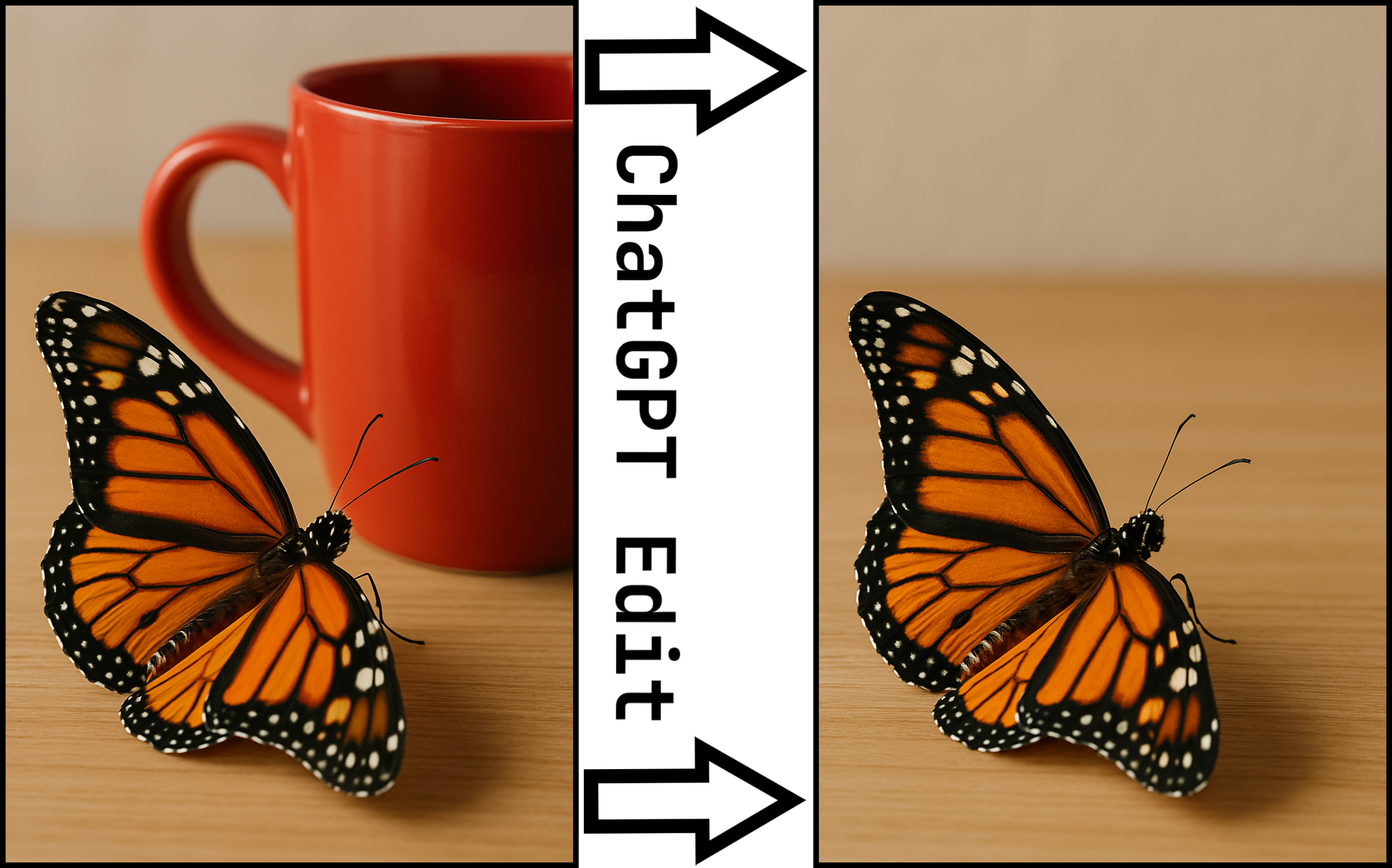 Image comparison showing a removed object using ChatGPT.