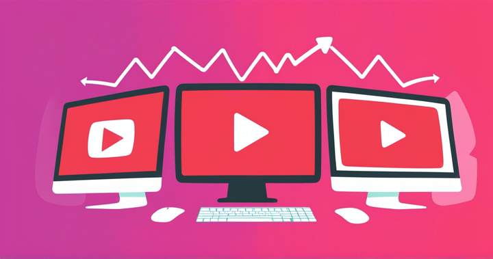 Image showing three desktop computers displaying the YouTube logo to represent pre-roll ads.