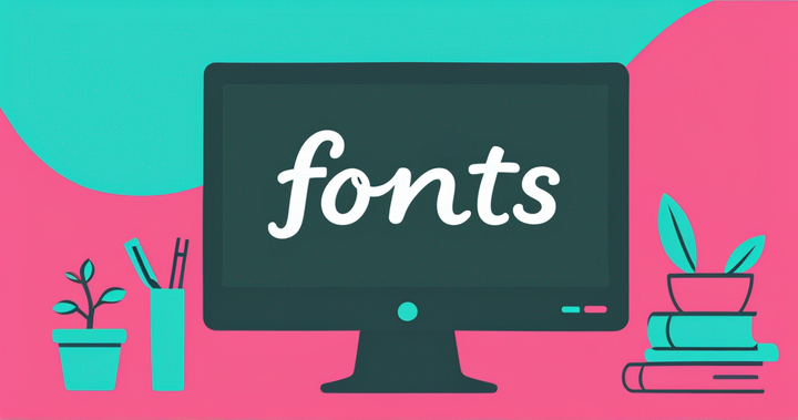 Desktop monitor with the word "fonts" on it to represent CapCut font style